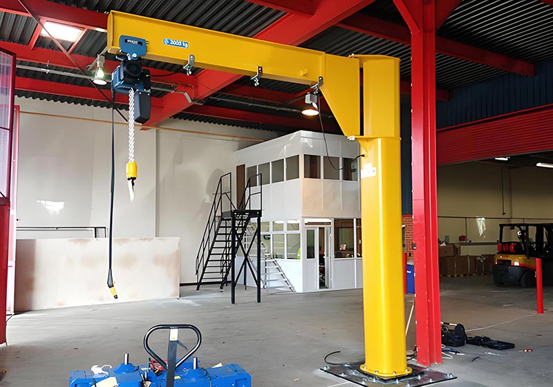 2T electric column-mounted cantilever crane for Philippine processing plant