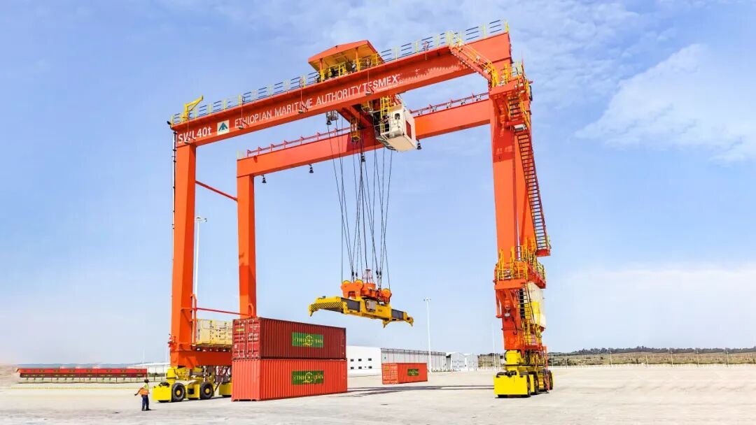Ethiopia’s Mojo Dry Port Expansion Completed, First Container Gantry Cranes Officially Commissioned